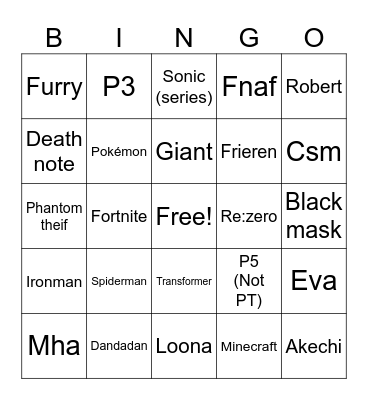 Comic con 2026 Bingo Card