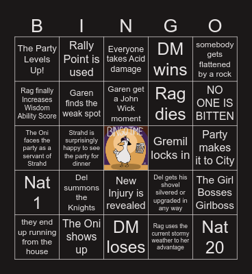 CoS S2 E12 | House Arrest Bingo Card