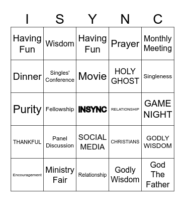 INSYNC Bingo Card