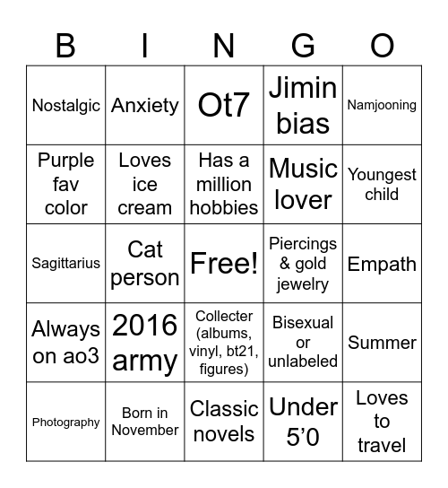 @svnboyswithluv Bingo Card