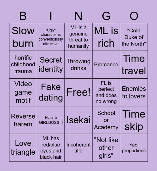 Webtoon slop bingo Card