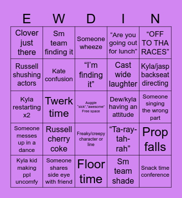 EDWIN DROOOD Bingo Card