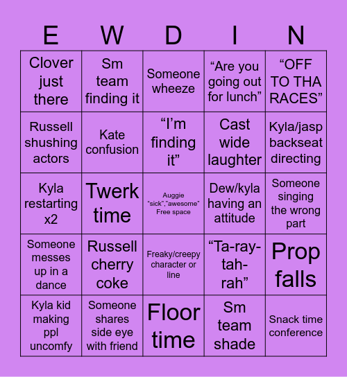 EDWIN DROOOD Bingo Card