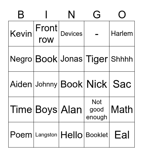 12 march Bingo Card