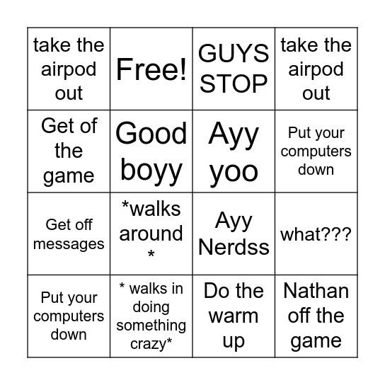 Mr. Dk Bingo Card