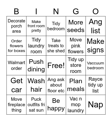 Rgursvun Bingo Card