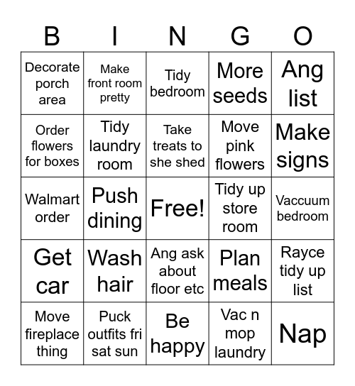 Rgursvun Bingo Card