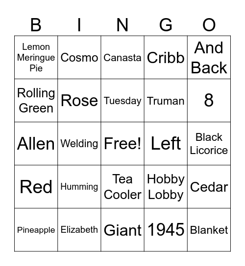 All About Mom-Mom Bingo Card