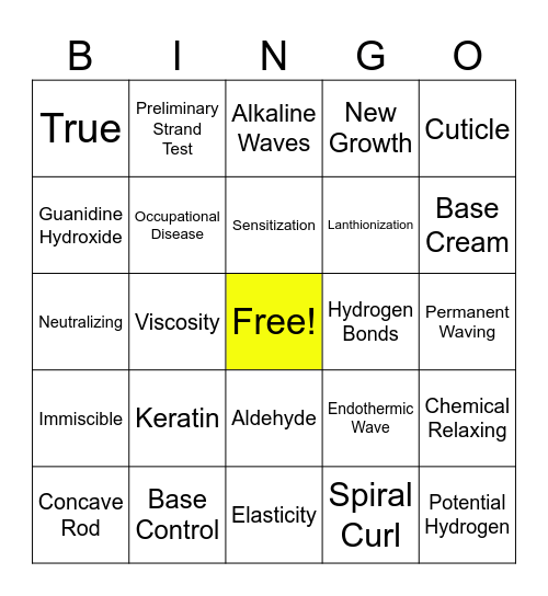 Pre-Salon ChemText Test Review Bingo Card