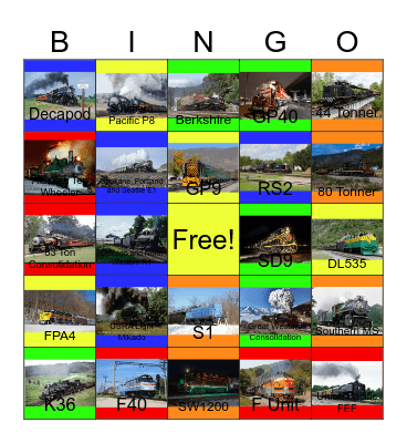 Christmas Trains across America that I would like to ride after Andy Williams' death one day Bingo Card