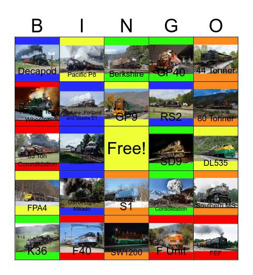 Christmas Trains across America that I would like to ride after Andy Williams' death one day Bingo Card