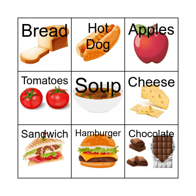 Food Bingo Card