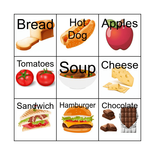 Food Bingo Card