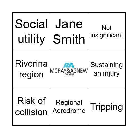 Obvious Risks, Defects & Council Liability Bingo Card
