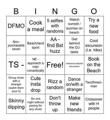 PR 2k26!!! Bingo Card