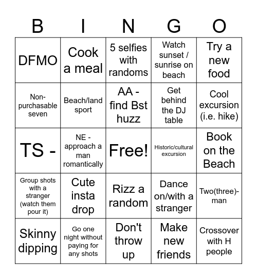 PR 2k26!!! Bingo Card