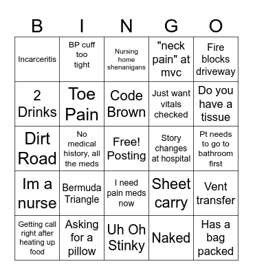 458 Bingo Card