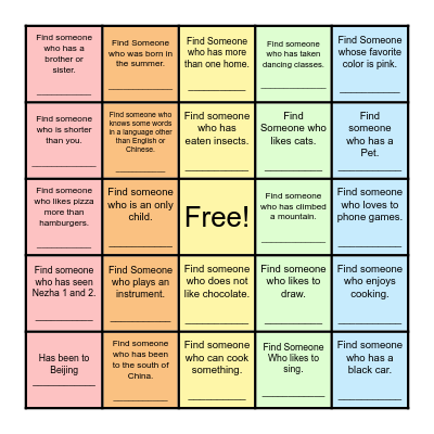 Find Someone Who... Bingo Card