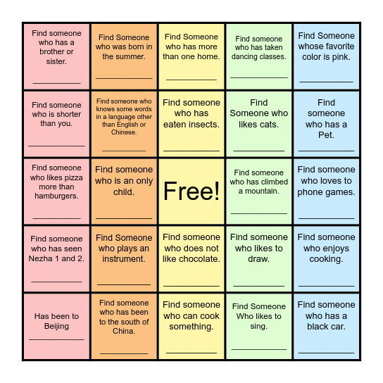 Find Someone Who... Bingo Card