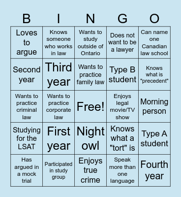 BFL Carleton Bingo Card