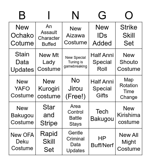 Season 16 Bingo Card