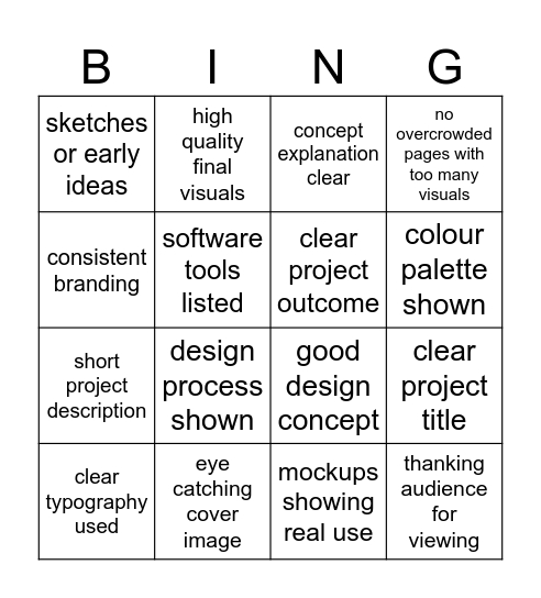 behance bingo Card