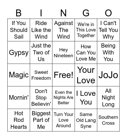 YACHT ROCK - GAME #3 Bingo Card