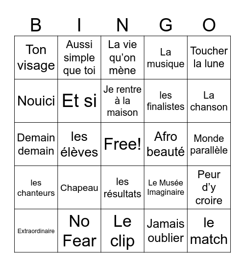 Manie Musicale Bingo Card