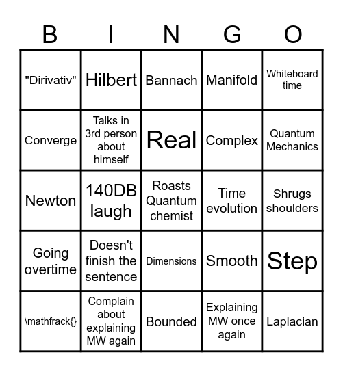 Hylleraas Bingo Card