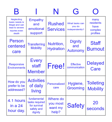 CNA Skills Fest BINGO 2026 Bingo Card