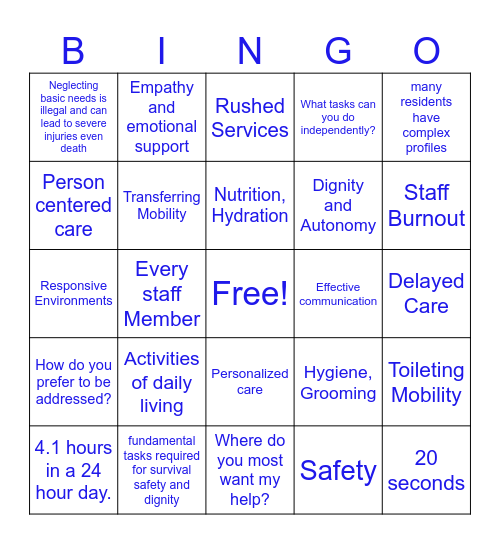 CNA Skills Fest BINGO 2026 Bingo Card