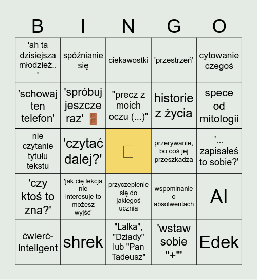Polski-bingo Card