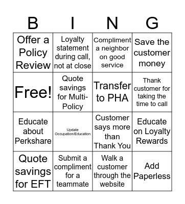 Make My Day BINGO Card