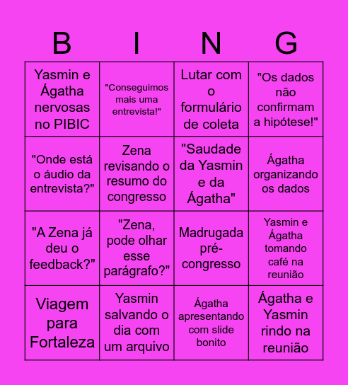 Despedida das IC's Bingo Card