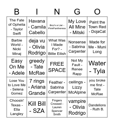 Women's History Month Bingo Card