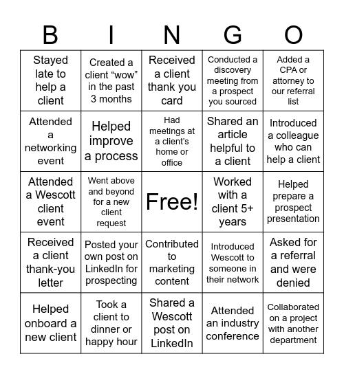 Organic Growth Trivia Bingo Card
