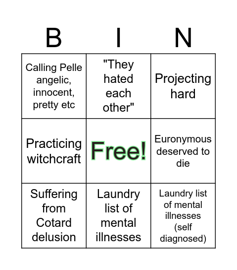 Pelle fans bingo Card