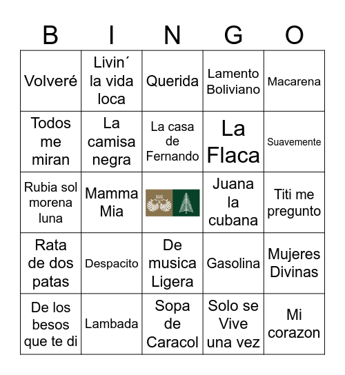 Bingo Musical Tamá Bingo Card