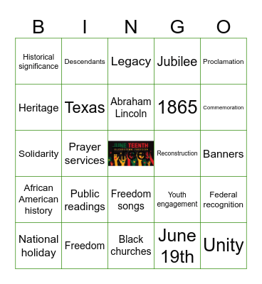 Juneteenth Bingo Card