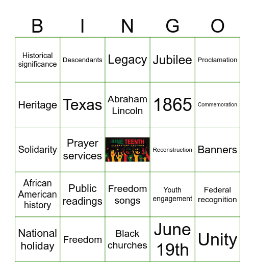 Juneteenth Bingo Card