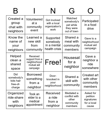 Black Mass Bingo Card