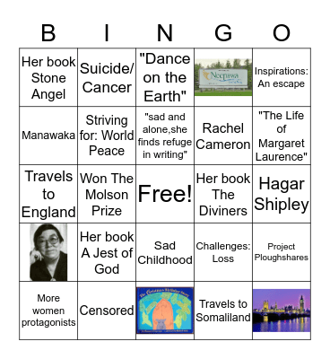 Margaret Laurence Bingo Card