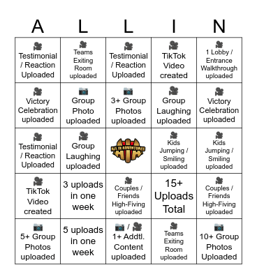 AIA Footage Bingo Card