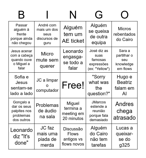 CDPHY Meeting Bingo Card