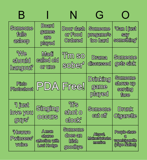 Y2K Birthday Bingo Card