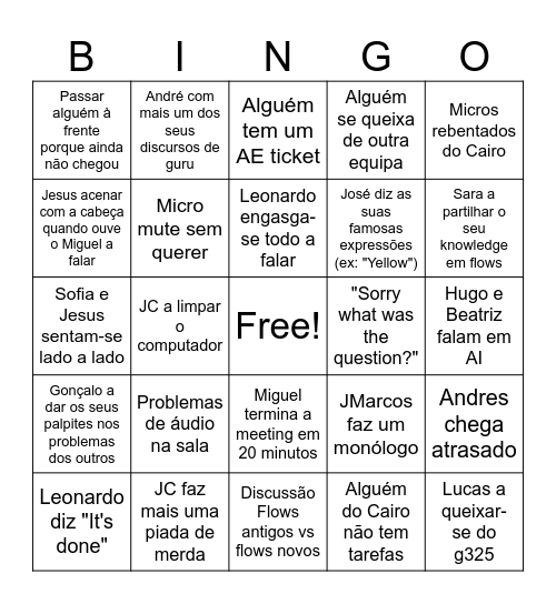 CDPHY Meeting Bingo Card