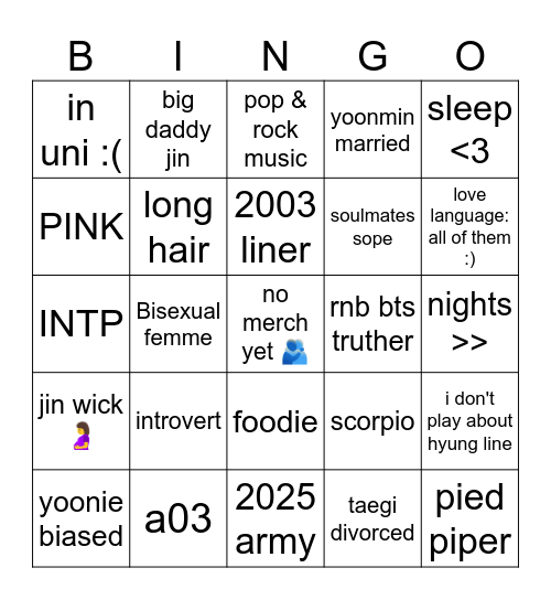 pri's bingo Card