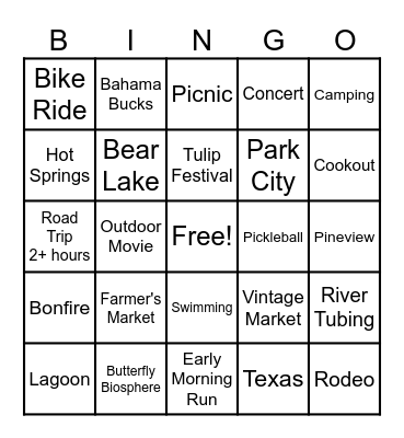 SUMMER 2026 Bingo Card
