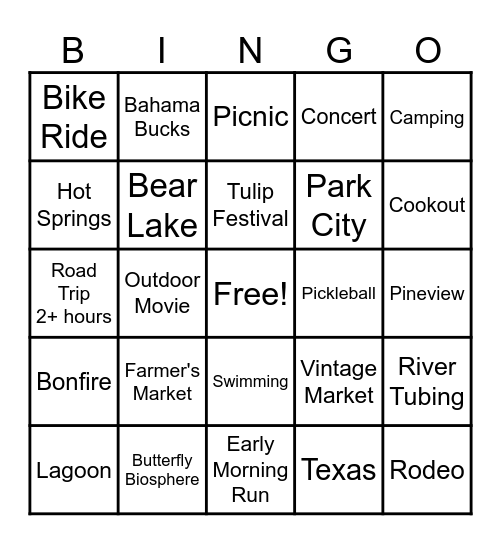 SUMMER 2026 Bingo Card