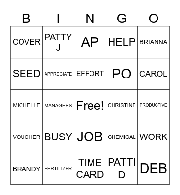 FSS BILLING BINGO Card